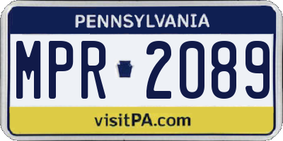 PA license plate MPR2089