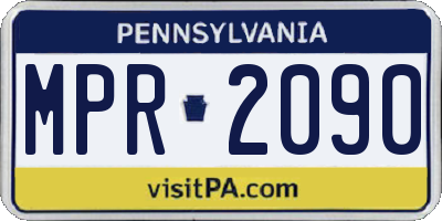 PA license plate MPR2090
