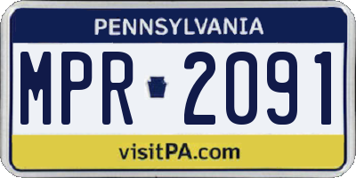 PA license plate MPR2091