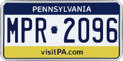 PA license plate MPR2096