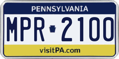 PA license plate MPR2100