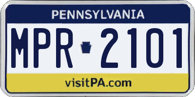 PA license plate MPR2101