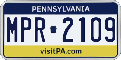 PA license plate MPR2109