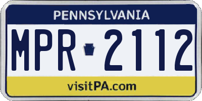 PA license plate MPR2112