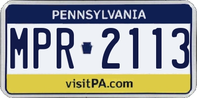 PA license plate MPR2113