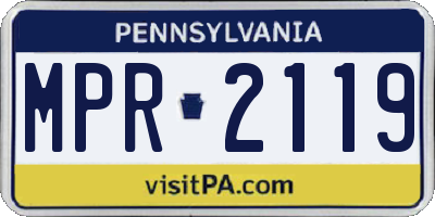 PA license plate MPR2119