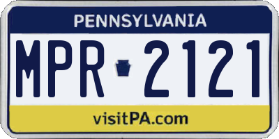 PA license plate MPR2121
