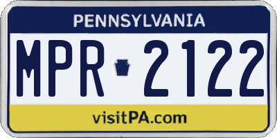 PA license plate MPR2122