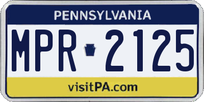 PA license plate MPR2125