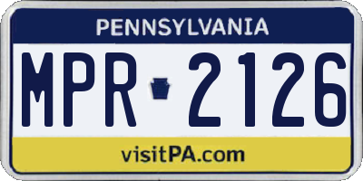 PA license plate MPR2126