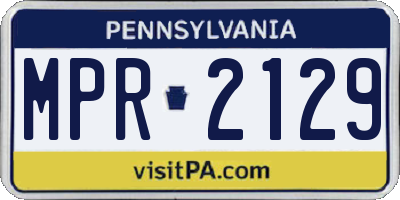 PA license plate MPR2129