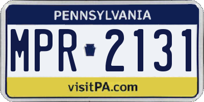 PA license plate MPR2131
