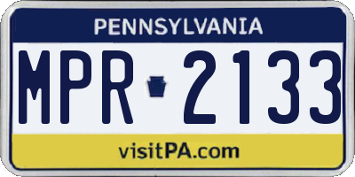 PA license plate MPR2133