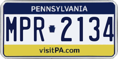 PA license plate MPR2134