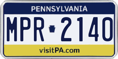 PA license plate MPR2140
