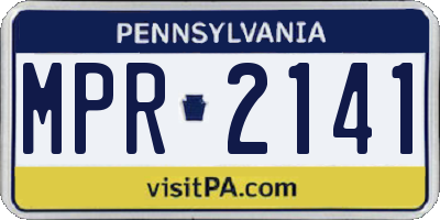 PA license plate MPR2141