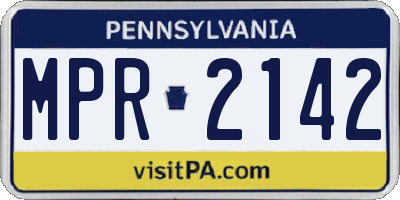 PA license plate MPR2142