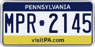 PA license plate MPR2145