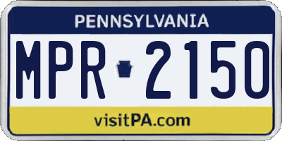 PA license plate MPR2150