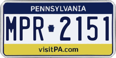 PA license plate MPR2151