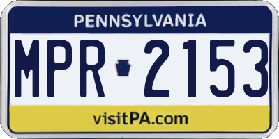 PA license plate MPR2153