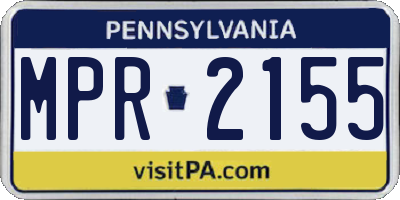 PA license plate MPR2155