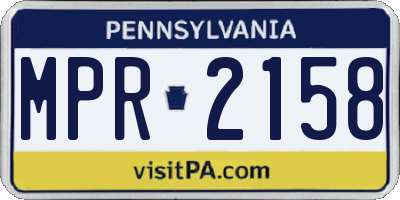 PA license plate MPR2158