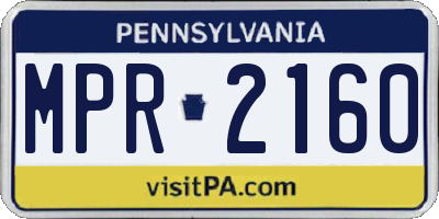 PA license plate MPR2160