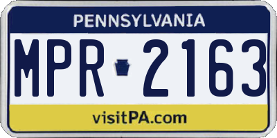 PA license plate MPR2163