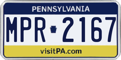 PA license plate MPR2167