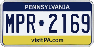 PA license plate MPR2169