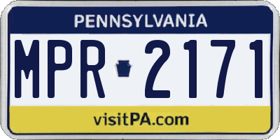 PA license plate MPR2171