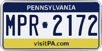 PA license plate MPR2172