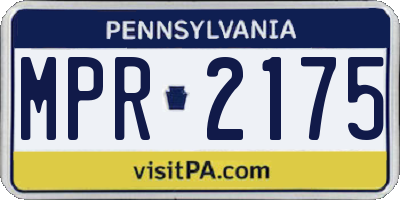 PA license plate MPR2175