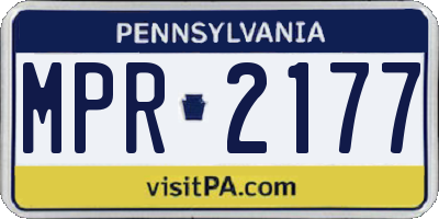 PA license plate MPR2177