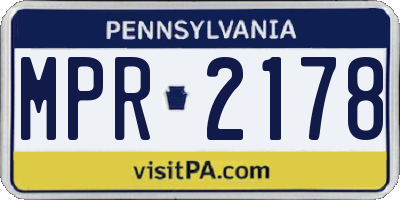 PA license plate MPR2178