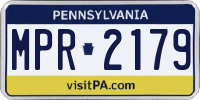 PA license plate MPR2179