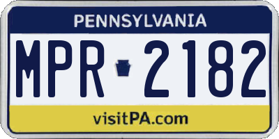 PA license plate MPR2182