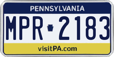 PA license plate MPR2183