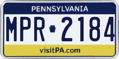 PA license plate MPR2184