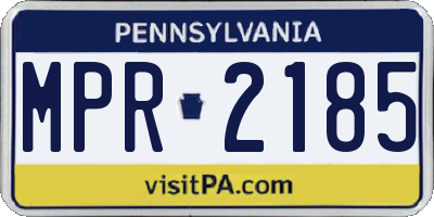 PA license plate MPR2185