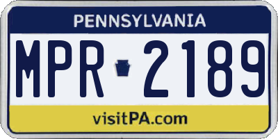 PA license plate MPR2189