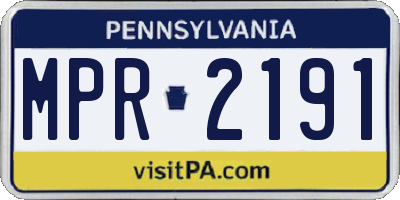 PA license plate MPR2191