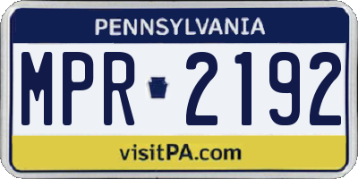PA license plate MPR2192