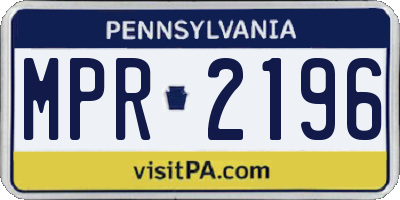 PA license plate MPR2196