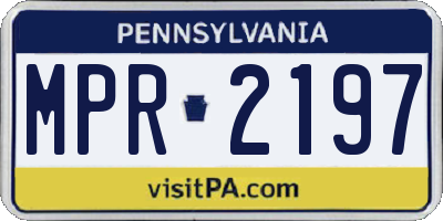 PA license plate MPR2197