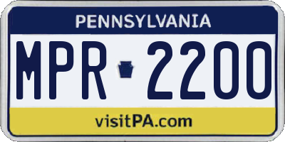 PA license plate MPR2200