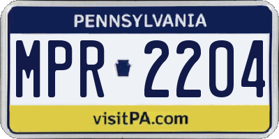 PA license plate MPR2204