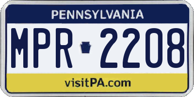 PA license plate MPR2208
