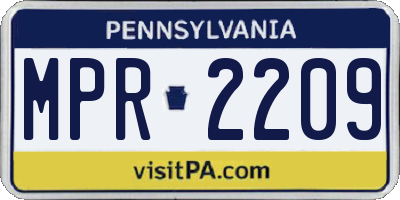 PA license plate MPR2209